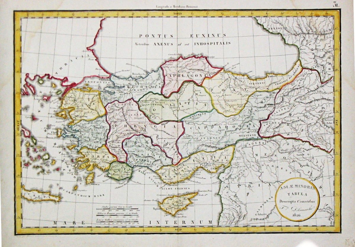mapa da Turquia de idade