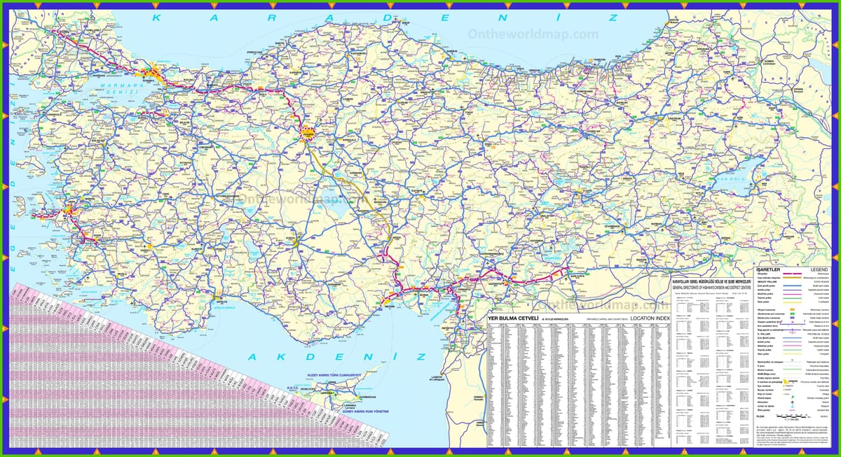 Turquia condução mapa