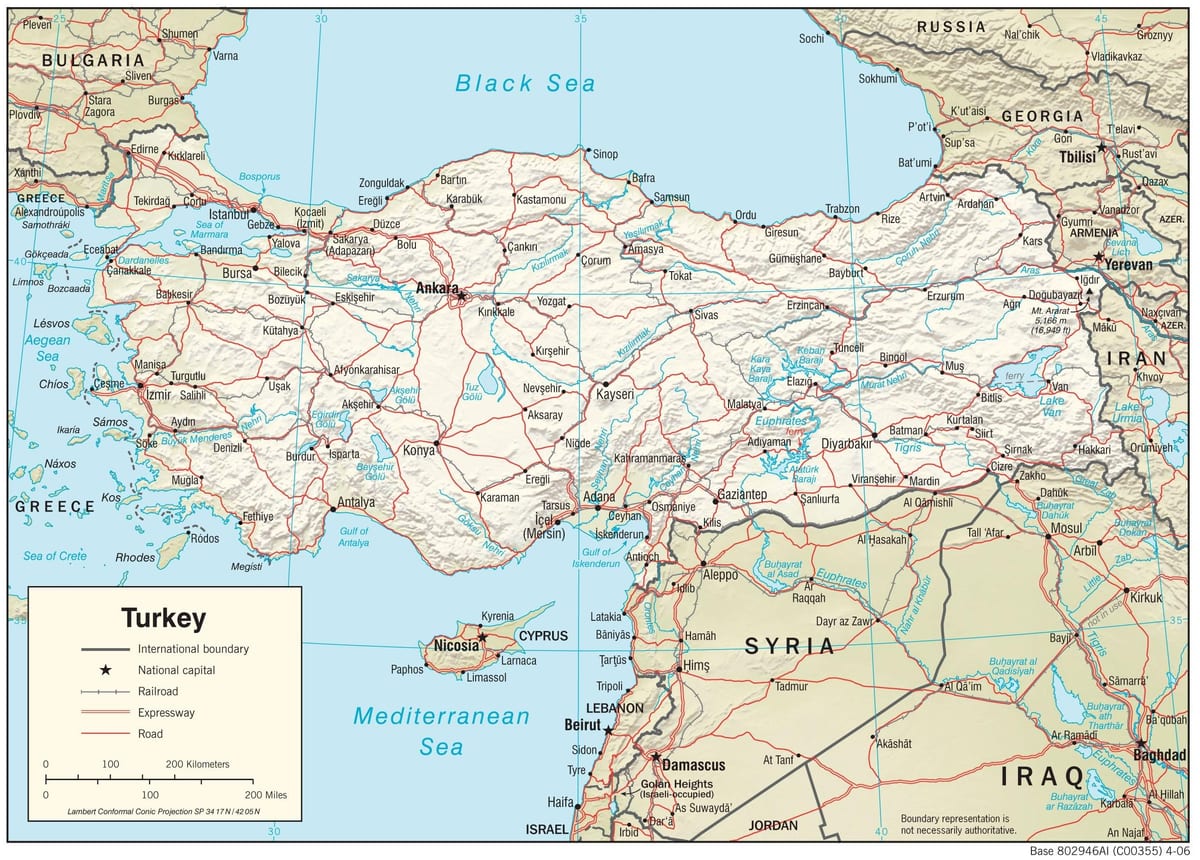mostrar mapa da Turquia