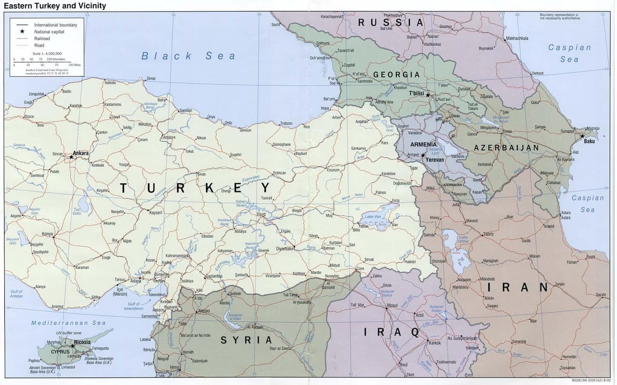 mapa do leste da Turquia