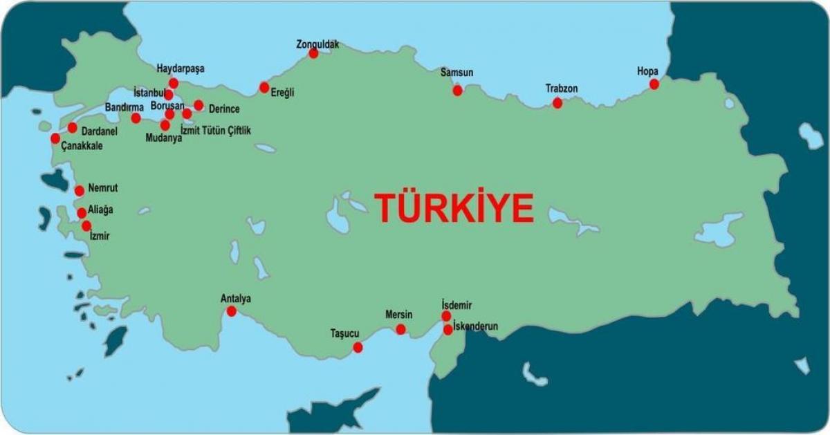 mapa da Turquia portas