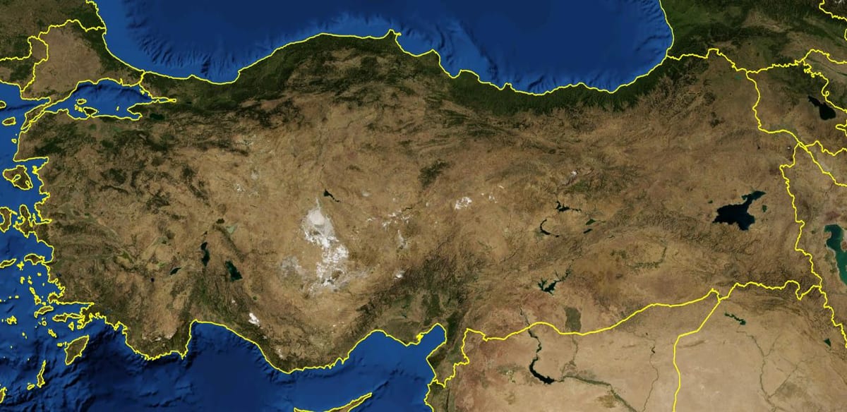 mapa da Turquia por satélite