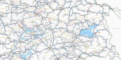 Mapa detalhado do sul da Turquia