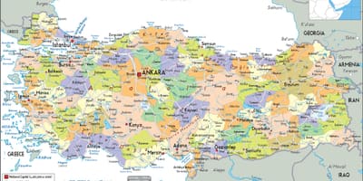 Mapa da Turquia político