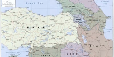 Mapa do leste da Turquia