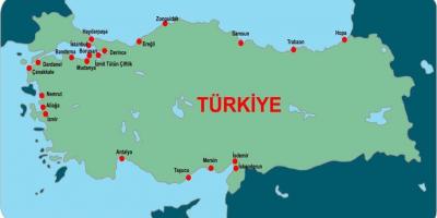 Mapa da Turquia portas