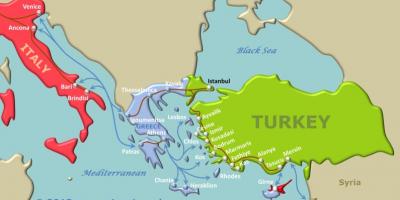 Mapa da Turquia ferry