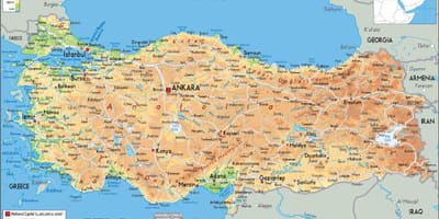 Mapa da Turquia ilhas