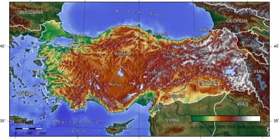 Mapa da Turquia elevação