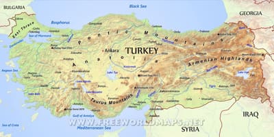 Turquia mapa geográfico
