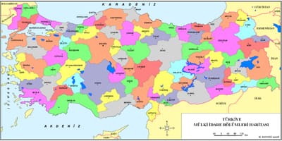 Províncias da Turquia mapa