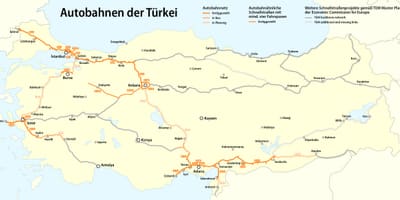 Mapa da Turquia estrada